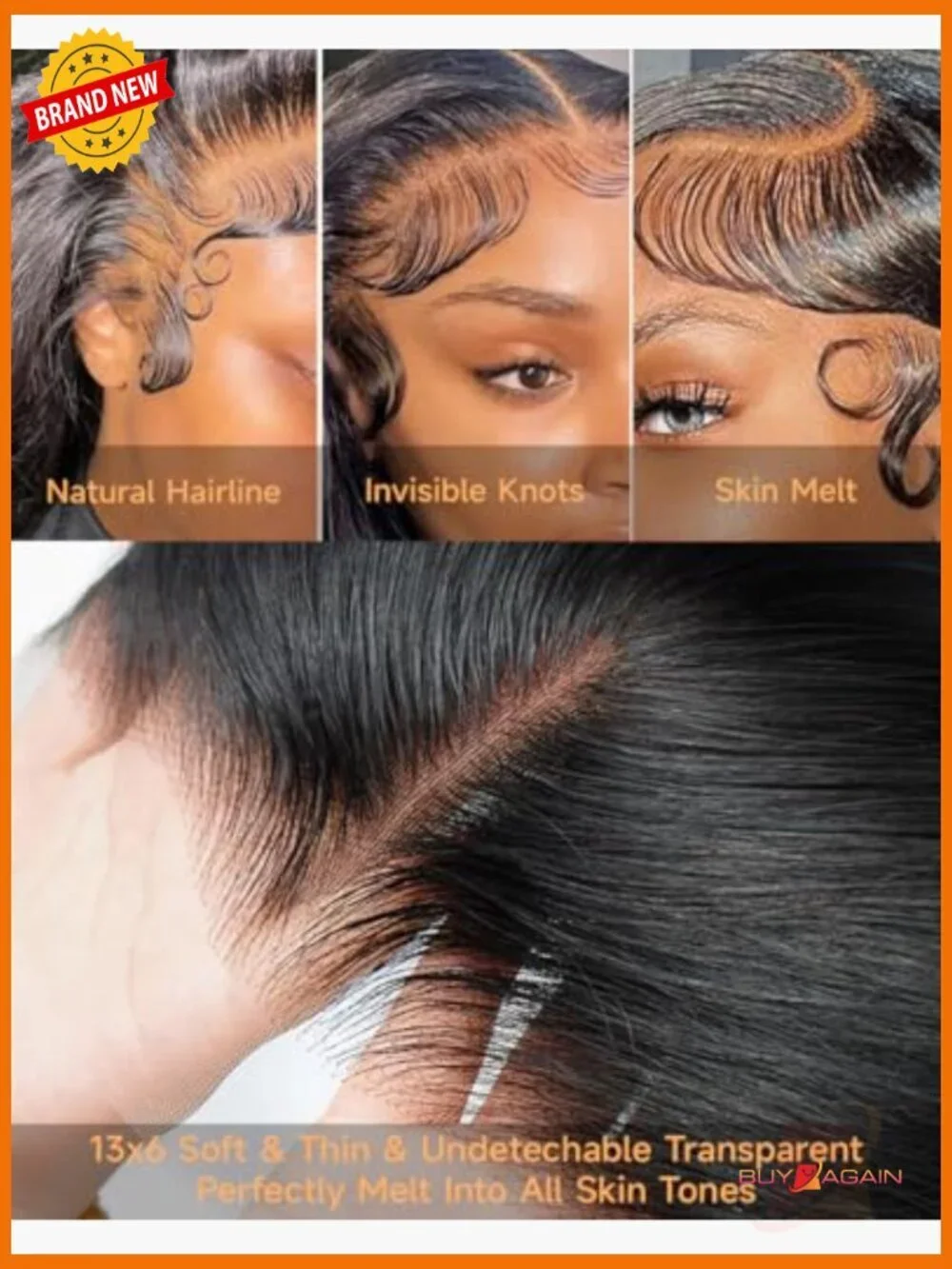 13x6 Lace Front Wig Human Hair 32 Inch Straight 200 Density Pre Plucked Glueless